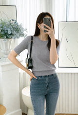 Today Round Basic Short Sleeve Knit