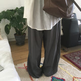 ポジーストリングウエストカラーブロックバンデッドナイロンロングパンツ (3 colors) – サマースラックス/ナイロンパンツ