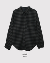 #Brownie Check Overfit Shirt (2color)
