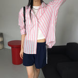 Hawain striped long-sleeved shirt