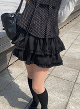 フリルティアードバンドミニスカート