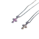 ZiRCONiUM CROSS ROPE CHAiN NECKLACE #111