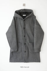relaxed hood wool coat
