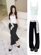 Daisy White Punching Sleeveless T-shirt