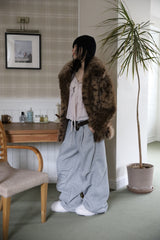 Dart pintuck wide pants