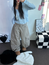 オーバービッグカーゴバルーンコットンパンツ🤎🩵2カラー