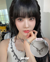 [IDLE Shuhua Necklace] Love Goth Bat Chain Semi Choker Necklace