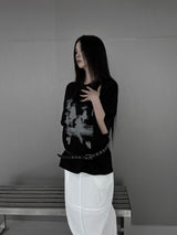 [unisex] アルクディオーバーフィットプリンティング半袖Tシャツ (2color)