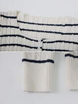 Border Cashmere Cable Knit Cardigan (5color)