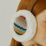 [SET] Stripe Fur Earcuffs & Scarf