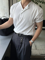 Deli ヘンリーネック半袖Tシャツ