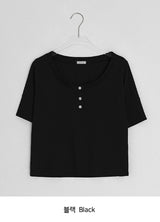 テユカラーボタン半袖Tシャツ