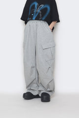 diagonal cargo sweatpants