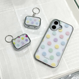 [MADE][Glossy Glass Silver Bumper Case] パステルドット