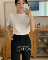 [MADE] Ruffle short-sleeved T-shirt