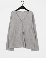 Tier V-neck Loose Fit Long Cardigan