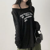 アリングレタリングショルダー長袖Tシャツ