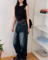 DEVELOP Print Denim Wide Pants