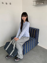 Moonta Stripe Frill Collar Long Sleeve Tee