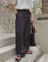 Paul Stripe Curved Slacks