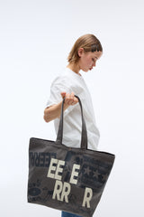 Weekend warrior typography printing tote-bag (Charcoal)
