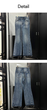 [Unisex] Fade cutting long flare denim pants