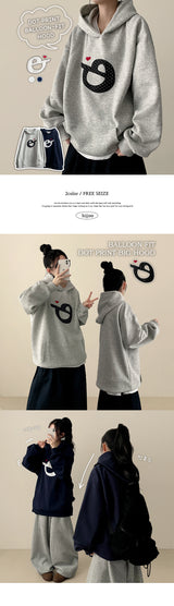 Eight Dot Print Heart Balloon Hoodie