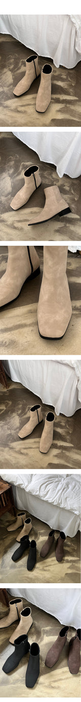 [HANDMADE] Suede square toe chelsea boots (3color)