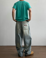 Sticker Print Denim Pants