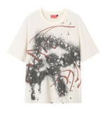 プリンテッドラウンドネックルーズ半袖Tシャツ