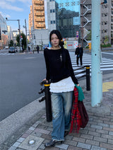 バイアスワイドジーンズ (2C)