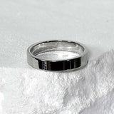 SS-4mm None logo simple ring_silver