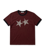 エッセンシャルスタンダード半袖リンガーTシャツ ヴィンテージスター バーガンディ