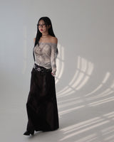 4 color cotton maxi long skirt