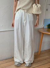 Summer Ivory Loose Cotton Wide Pants (3color)
