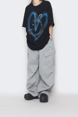 diagonal cargo sweatpants