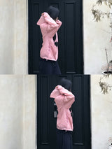Peach Club Unbalance Shirring Summer Hood Windbreaker 