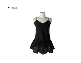 Cower Strap Layered See-through One Piece