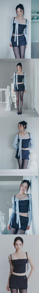 HEART RIBBON TOP charcoal