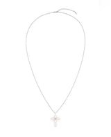 Cross Pearl Necklace (Silver)