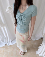 Luna Summer Twisted Shirring Top