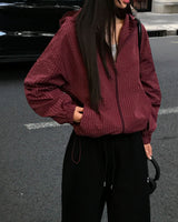 Little Hooded Check Windbreaker