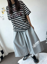 ユニバース クリーミー ストライプ オーバーサイズ Tシャツ 3カラー