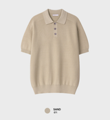 Look Estée Viscose Button Collar Short Sleeve Knit