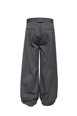 Side Pleated Wide Leg Trousers