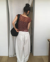 Nouvo see-through Lace Short Sleeve T-shirt