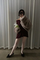 MODE COLLAR FUR JACKET
