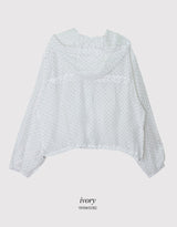 #ハートドットフリルフードウィンドブレーカー (2color)