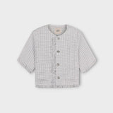 3 TAP Check Tweed Short Sleeve Jacket (2color)