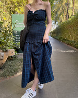 Simonda Checkered Long Dress